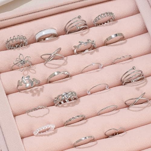Hifot Knuckle Bagues Argent Femme Ado Bohème Vintage Reglables Cadeau