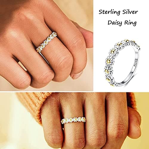 Bague Marguerites Plaqué Or Blanc Adramata Argent 925 Bijoux Femme