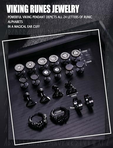 Adramata Piercings Acier Inoxydable Boucles d'Oreilles pour Viking Homme 10 Paire 10mm Cartilage Tragus Recycled Claim S