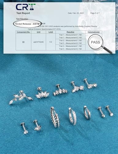 Adramata Piercing Oreille Acier Inoxydable Boucles d'Oreilles Femme Sans Fil Piercing Helix Or Argent Boucles d'Oreilles