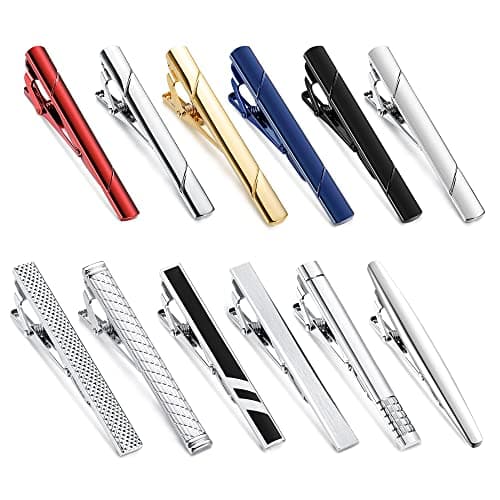 Adramata Pinces a Cravate Classique pour Homme Noir Doré avec Boîte Cadeau Mariage Business