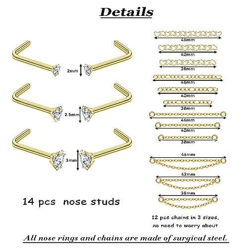 Nez de piercimg Adramataacier chirurgicalpour double piercing FemmesHommes