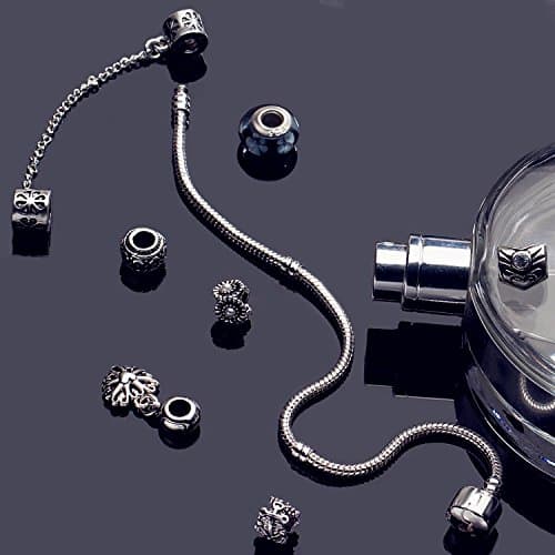 ATE A TE® Bijou de bracelet « Fleur » en verre avec chaîne de sécurité, 18 cm/20 cm - Accessoire de mode pour femme - Él