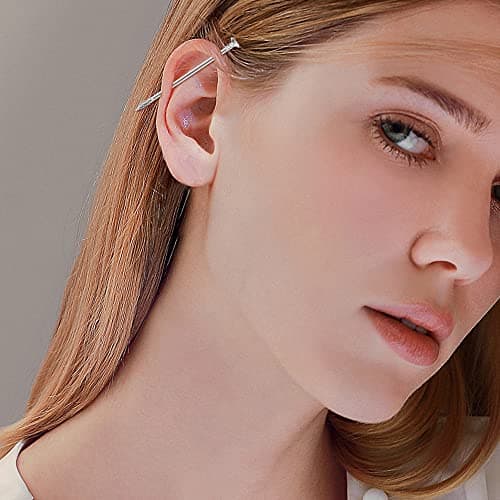 Adramata 13 Pièces Piercings Industriels 14G 16G Acier Chirurgical Boucles d'Oreilles Helix Cartilage Serpent Or Argentb
