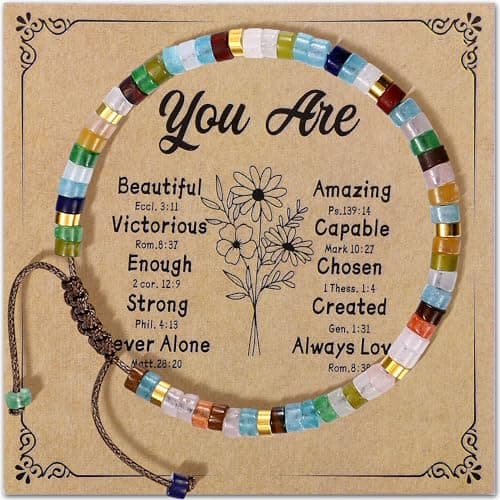 Bracelet Pierre Naturelle Femme Motivation Amitié Fait Main en Cristal Cadeau