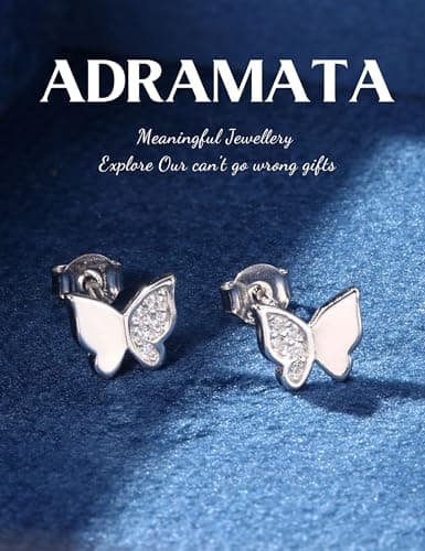 Adramata boucles d'oreilles femme papillon argent sterling 925 cristaux publiques femmes filles événements Recycled Clai