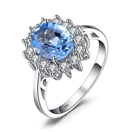 JewelryPalace Diana Princesse Améthyste Péridot Grenat Citrine Topaze Bague Argent 925 Or Jaune Or Rose Vintage Parure d — 7-1 Bleu Topaze Bague Argent