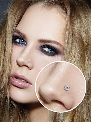 Mudder Anneaux de Nez Courbés en Acier Inoxydable avec Oxyde de Zirconium 8 Piècespour Corps et Lien Forme Bijoux Pierci