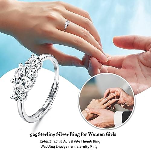 JeweBella Bague Femme Argent 925 Élégante Fiançailles Promesse Mariage Bijoux Femme Anniversaire Amitié