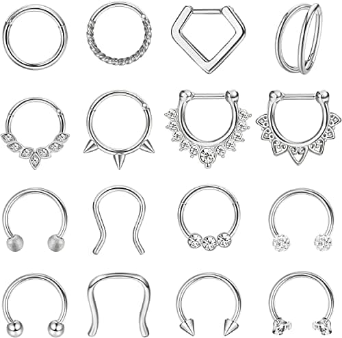 Adramata Septum Piercings 16G 8MM Bijoux, Hommes et Femmespour Accessoires Piercings, Écrous et Boucles d'OreillesRARÉFI