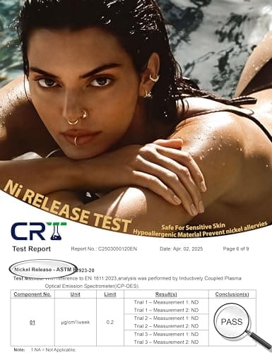 Adramata Piercings hypoallergéniques Acier Chirurgical Bijoux Nez Or/Argent - Pour Piercings Lèvre, Cartilage, Oreille (