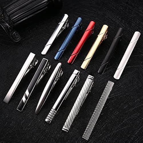Adramata Pinces a Cravate Classique pour Homme Noir Doré avec Boîte Cadeau Mariage Business