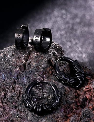 Adramata Piercings Acier Inoxydable Boucles d'Oreilles pour Viking Homme 10 Paire 10mm Cartilage Tragus Recycled Claim S