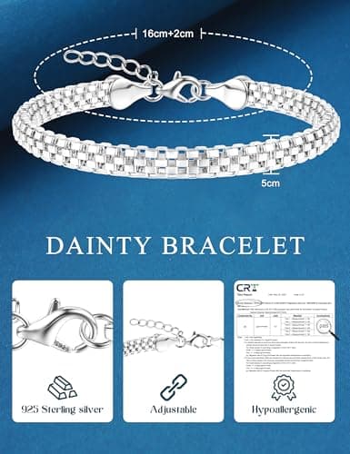 Bracelet Argent 925 Empilable Femme Bijoux Zircone Cubique Réglable Femmes Filles Chriscoco Ensemble Bijoux
