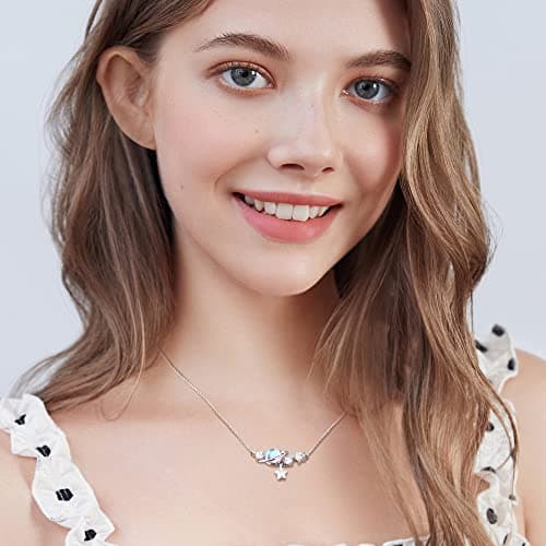 Collier Adramata Argent 925 Pierre de Lune Femme - Chaîne Cadeau Fête des Mères, Amie, Anniversaire Éco-responsable 100%