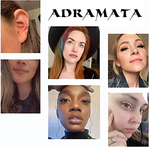Adramata Piercing Bijoux Acier Inoxydable pour Nez et Oreille Élégant Accessoire de Mode Recyclé Größe Standard