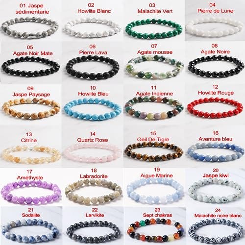 Bracelet Pierre Naturelle AURSTORE 8mm_POLYVALENT_Pour Homme_et_Femme_MODELE_8MM_Tendance_AMÉRICAUX_SOUHAITS