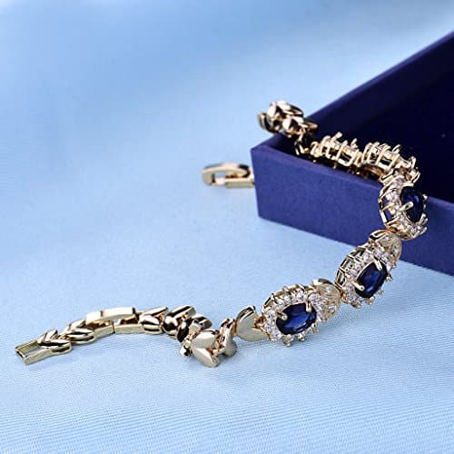 bracelet de princesse Diana femme or plaqué/cubique zircon faisant office de bijou aria 18k 0,5ct