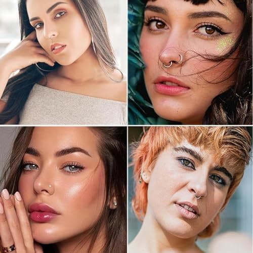 Algogue Lot de 10 piercings de nez dorés - Piercings pour nez - Homme et femme - Mode de vie urbain - Qualité supérieure