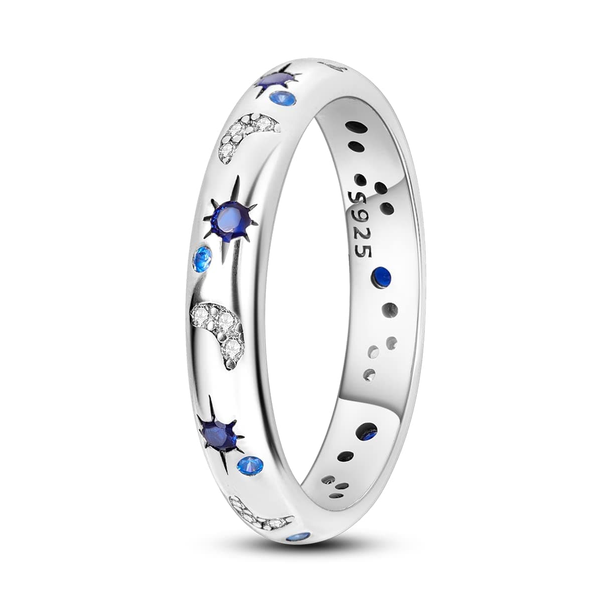 NARMO 925 argent sterling bijou lunaire étoile anneau mauvais oeil coloré zircone cubique femme vintage déclaration tail