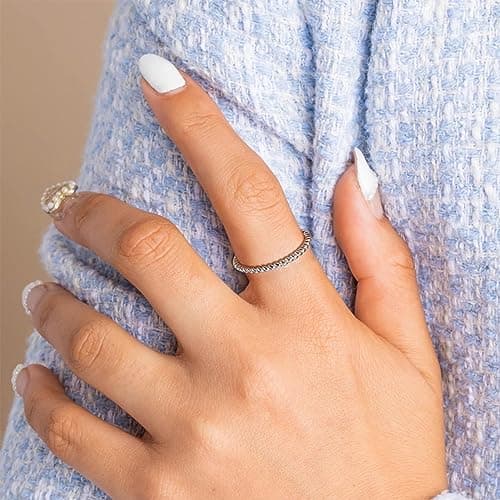 Bague en argent sterling 925 torsadée blancheplat de Milacolato pour femmes et filles, bague de fiançailles torsadée en