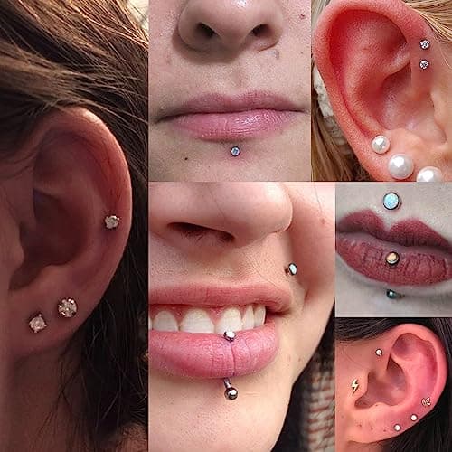 Adramata Titane Piercings Sans Fil Medusa Monroe 16G 20G Nez Argent Helix Tragus Standard 100