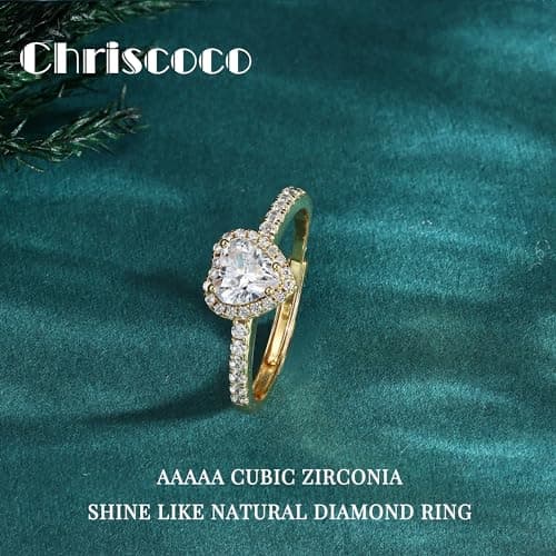Bague Coeur Or Argent Rose Zircone Chriscoco Femme