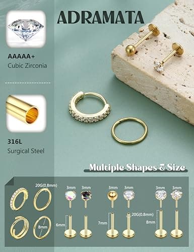 Anneaux de piercing nez en acier chirurgical Medusa Petit anneaux piercing labret oreille conch