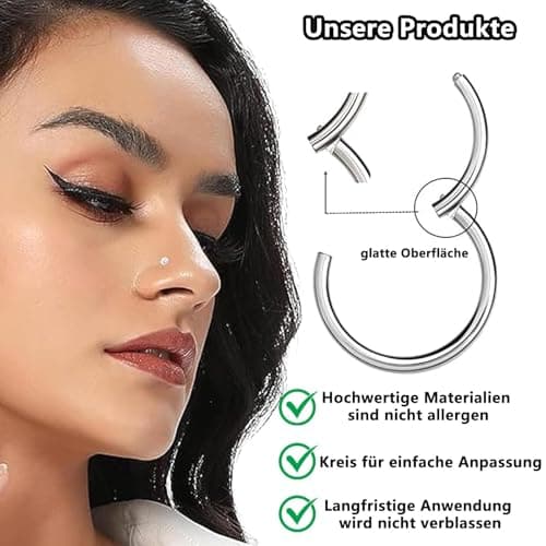 Algogue Lot de 10 piercings de nez dorés - Piercings pour nez - Homme et femme - Mode de vie urbain - Qualité supérieure