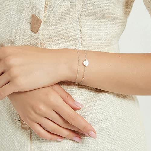 Jewlure Orifl Seam Josefunk: Bracelet Orifl Seam Femme 14K Or Noble Initial Émailé, 26 Lettres Rondes, Accessoire Offert