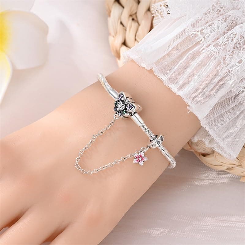 QIKAOLA S925 Bracelets en argent pour Pandora, destinés aux femmes - Étincelants et Durables, Motifs Décoratifs Élégants