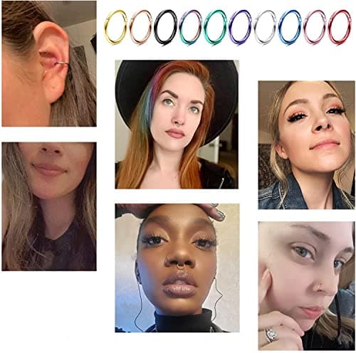 Adramata Nez Anneaux Piercing Cartilage pour Femmes Hommes Élégants Accessoires de ModeSeptum Tragus Piercing Boucles d'
