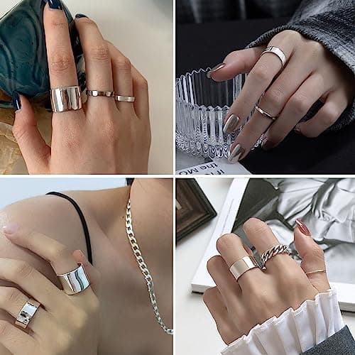 Bague Femme Chriscoco Argent 925 Réglable Fiançailles Mariage 1/2/3/4/5/6/8/10/15MM