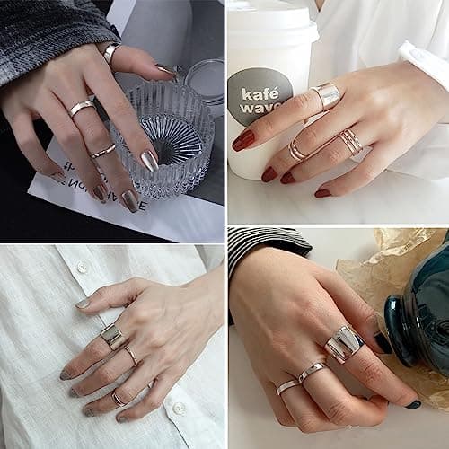 Bague Femme Chriscoco Argent 925 Réglable Fiançailles Mariage 1/2/3/4/5/6/8/10/15MM