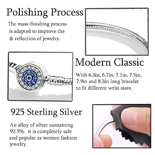XWN Bracelet en Argent Sterling 925 pour Femme avec Charms de perle, Compatible avec Pandora, Accessoire de Mode Femmes