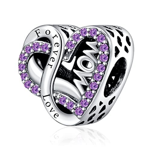 Amuefer 925 argent charms bracelet collier pendentif perles charmé papillons, amour, cadeaux pour mère anniversaire, tor — D-Mamma amore infinito