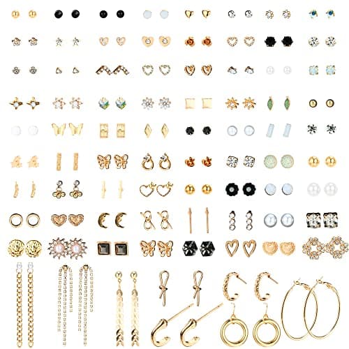 Adramata Longues Gland Boucles d'Oreilles Pendantes pour Femme Or Argent CZ Perle 90 Paires Lot Recycled Claim Standard
