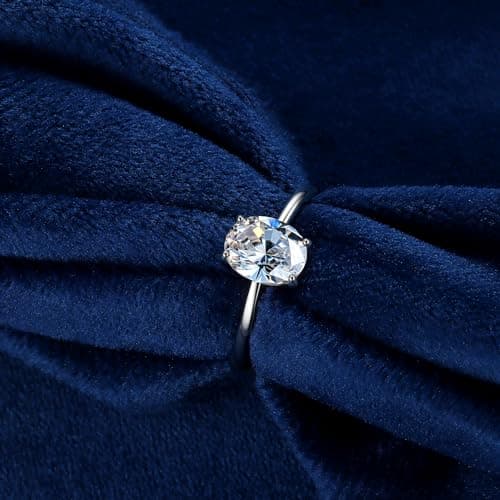 JeweBella Bague Femme Réglable en Argent 925 Zircone Cubique Brillant Bijoux Femme
