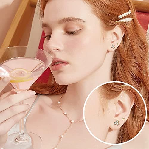 Adramata 20Pcs Acier Inoxydable Petite Boucles D'Oreilles 20G pour Piercings Cartilage Tragus Daith Hommes et Femmes Vis