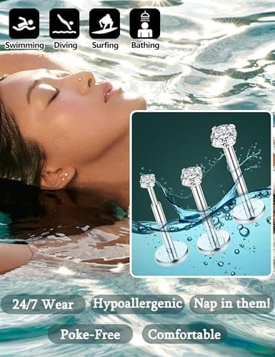 Adramata Piercing Labret Hypoallergénique 14K Or pour Piercings Mixtes Recycled Standard 100  
Adramata Piercing au Nez