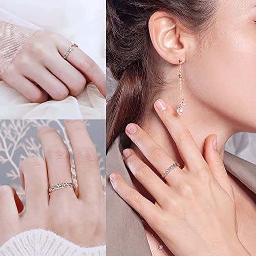 JeweBella Bague Femme Réglable en Argent 925 Eternité Noeud Celtique Anniversaire Anneau Femme Bijoux