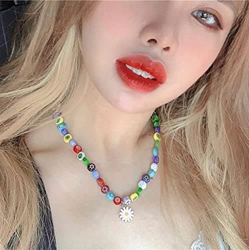 Collier de perles colorées Adramata pour femmes et filles - Boho Summer Accessories Recycled Claim Standard 100