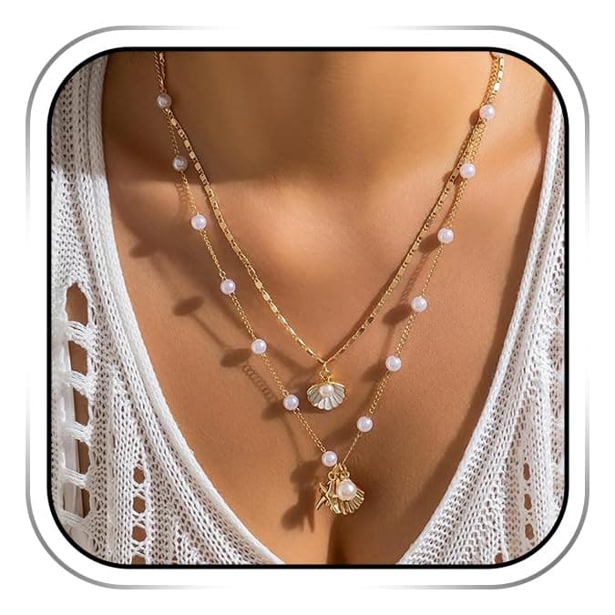 YUEXNKO Collier de Coquillage Doré pour Femme en Or, Ensemble d'Été Bijoux Bohèmes, Collier Pearlisé Coasttworzyć
nrw