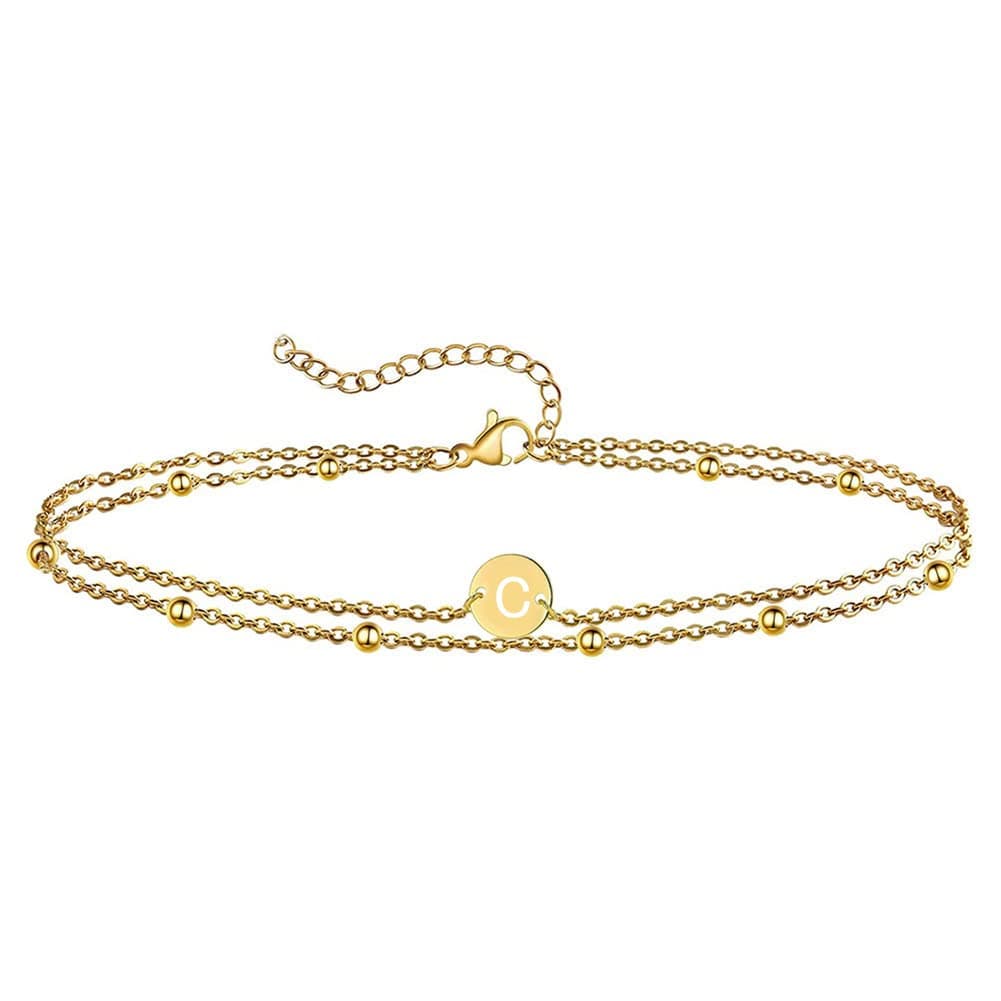 Jewlure Orifl Seam Josefunk: Bracelet Orifl Seam Femme 14K Or Noble Initial Émailé, 26 Lettres Rondes, Accessoire Offert