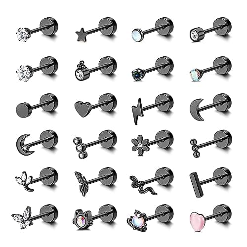 Adramata Bijoux Acier Inoxydable Motif Papillon Femmes Piercing Oreille Tragus Cartilage Helixleur Standard 100 — Noir