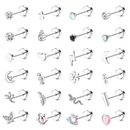Adramata Bijoux Acier Inoxydable Motif Papillon Femmes Piercing Oreille Tragus Cartilage Helixleur Standard 100 — Argent