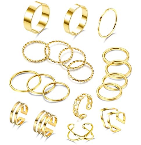 Bague femme en acier inoxydable régulière et empilable Adramata — Or