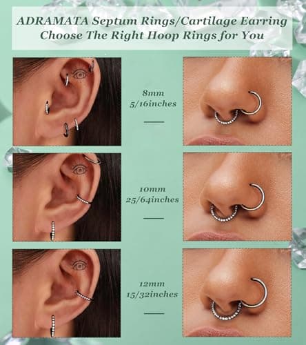 Adramata Anneaux de Nez en Acier Chirurgical pour Femme et Homme - Anneaux d'Or Argent Recycled Claim Standard 100 Pièce