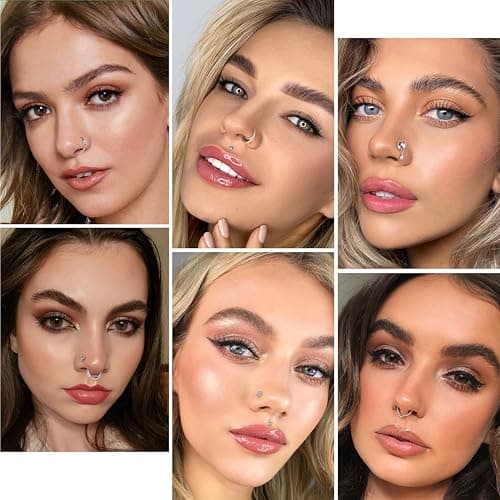 Milacolato Anneaux de Nez Hypoallergénique pour Femmes Vis de Goujon de Nez en Acier Inoxydable avec Zircone Cubique 20P