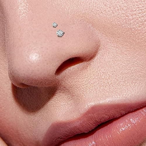 OQKAHIV Piercings Nez Anneau en Acier Chirurgical pour Femmes Hommes - 14 Pièces - Usage Sécuritaire et Hygiénique